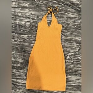 Elegant Halter Neck Yellow Dress Size XS by Wild Fable